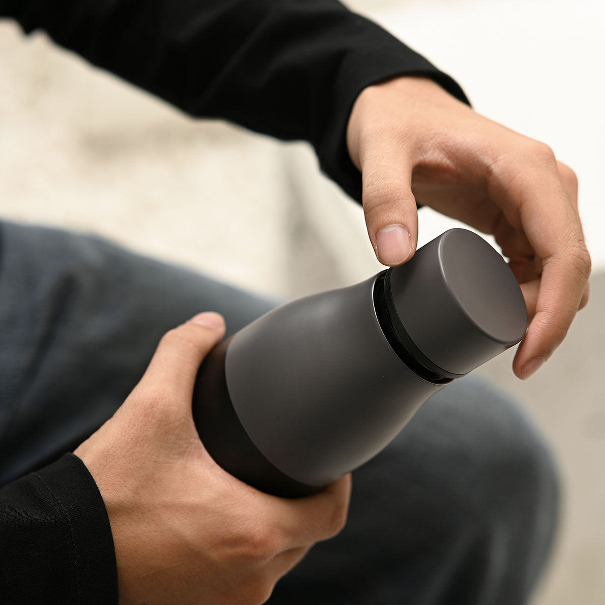 Reusable Stainless Steel Water Bottle (Matt Effect Black)