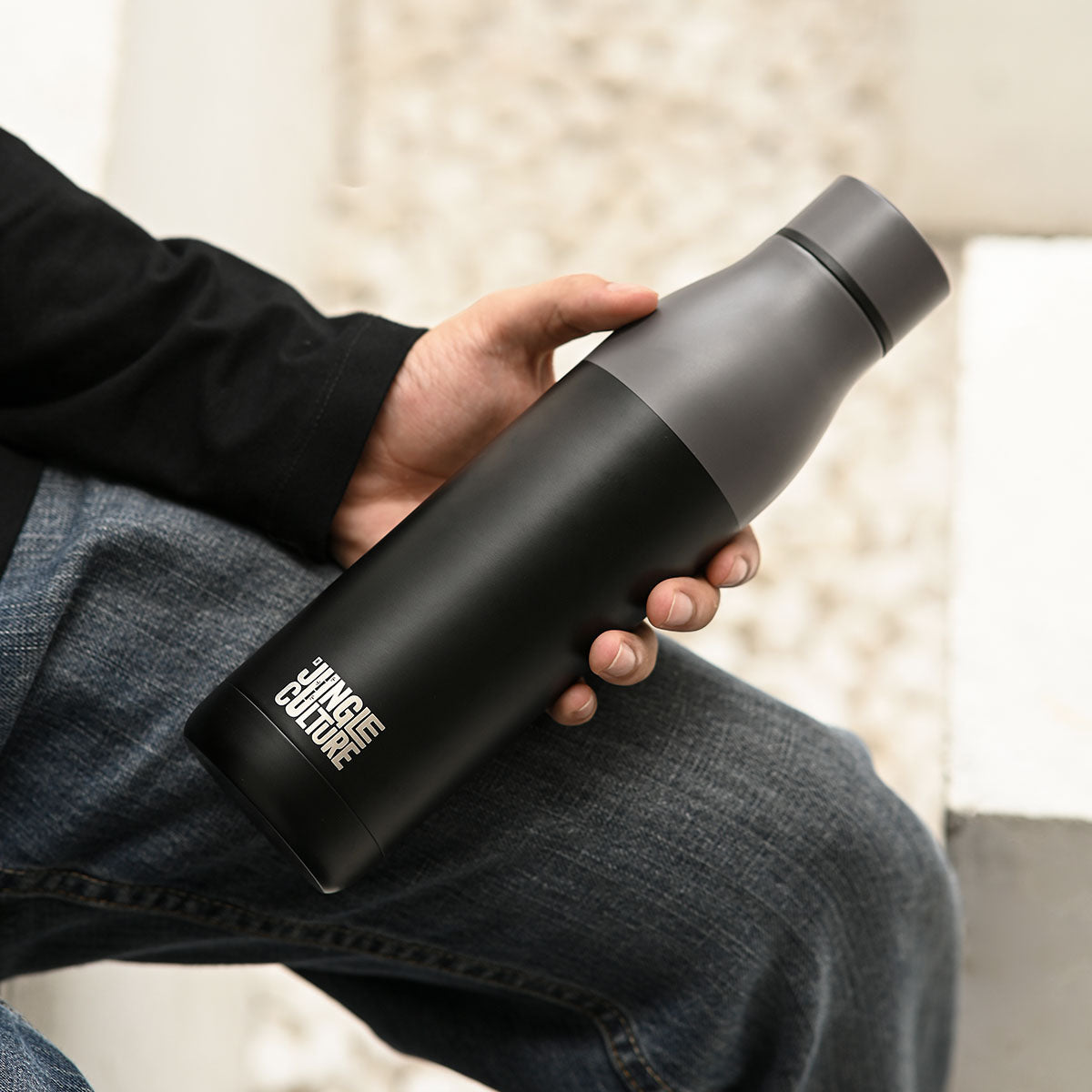 Reusable Stainless Steel Water Bottle (Matt Effect Black)