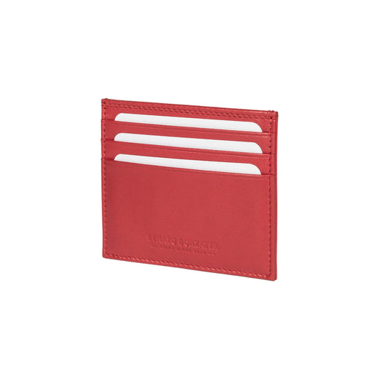 RB12016V | Porta Carte di Credito in Vera Pelle pieno fiore, con leggera grana. Colore Rosso. Protezione RFID. Dimensioni: cm 10 x 8 x 0,5. Confezione: Scatola regalo fondo/coperchio-0