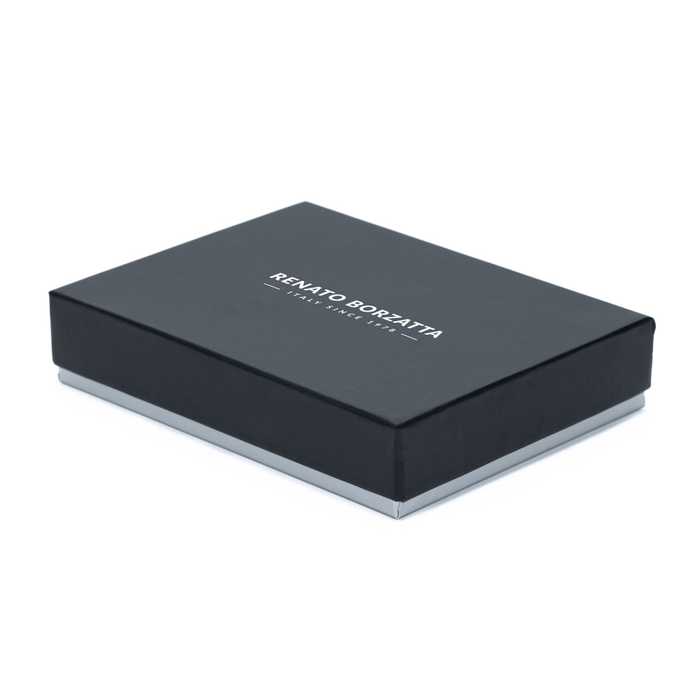 RB12016V | Porta Carte di Credito in Vera Pelle pieno fiore, con leggera grana. Colore Rosso. Protezione RFID. Dimensioni: cm 10 x 8 x 0,5. Confezione: Scatola regalo fondo/coperchio-3